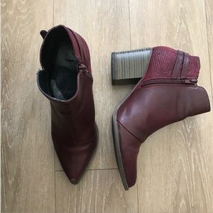 Red heeled booties
